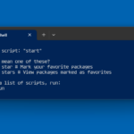 A screenshot displaying the error "npm ERR! Missing script: start" on Windows Powershell